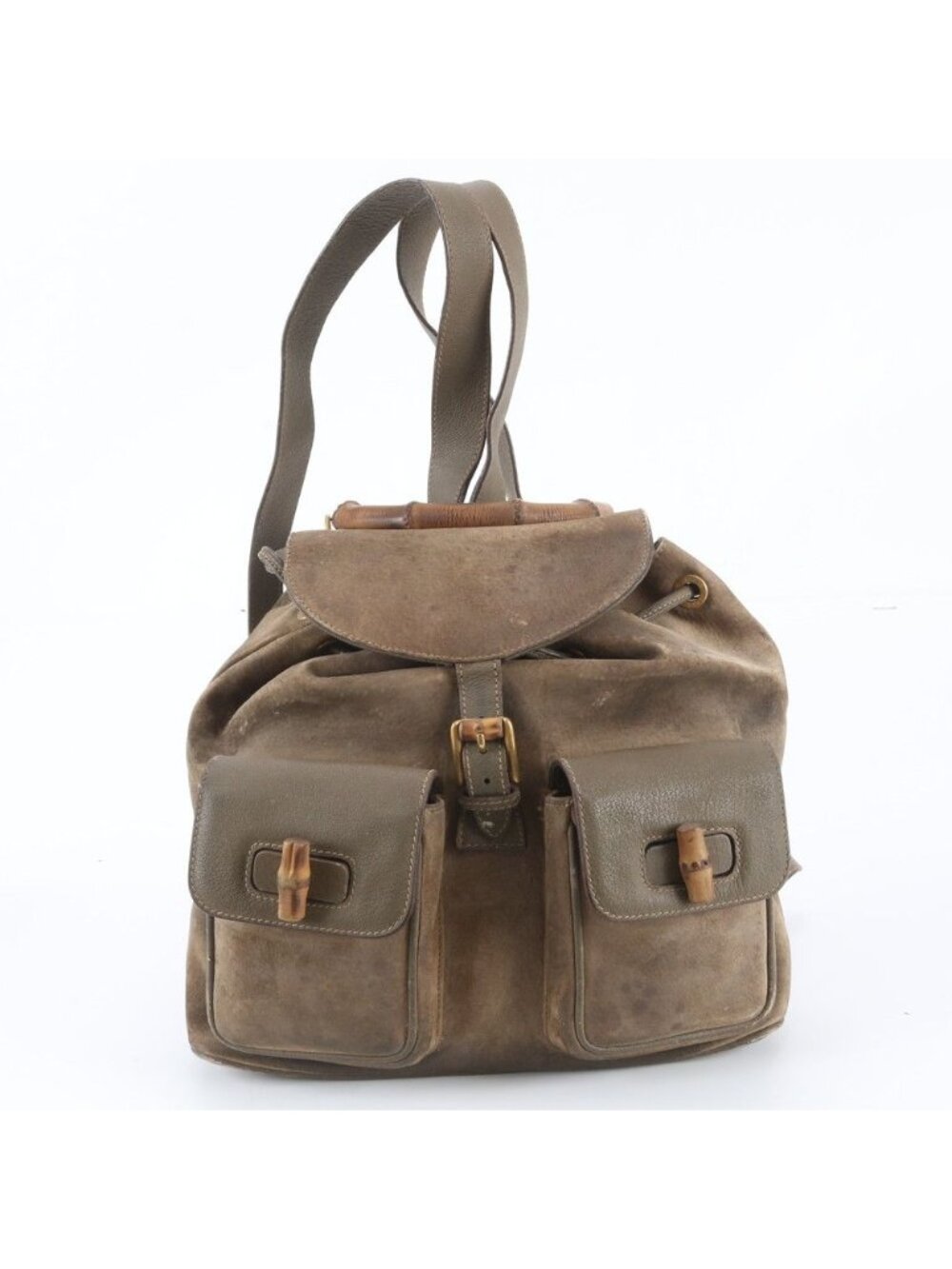 Gucci Bamboo 003 58 Leather Backpack Shoulder Bag